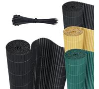 Hengmei Brise-vue en PVC - Protection contre le vent - Opaque - Pour jardin, balcon et terrasse - Bambou - 180 x 600 cm - Anthracite
