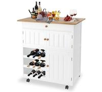 HENGMEI Chariot de cuisine sur roulettes - Chariot de cuisine mobile avec plan de travail - Armoire de rangement - Chariot de cuisine - Chariot à légumes avec étagère à vin - 68 x 39 x 85 cm (type A)