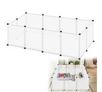 HENGMEI Enclos Grillagé pour Lapins, Enclos pour Cochons D'Inde, Cage pour Petits Animaux, Transparent, 145x75x48cm