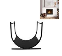 HENGMEI Étagère à bois de cheminée en métal en forme de U - Support empilable pour ustensiles de cheminée - 44,5 x 37,5 x 40 cm