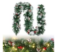 HENGMEI Guirlande de Noël 8 m avec éclairage - Décoration de Noël - Différentes formes - Décoration extérieure et intérieure pour escaliers de Noël (avec guirlande lumineuse, 800 cm, blanc neige)