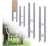 HENGMEI H-Anker Riegelsberger Lot de 4 supports de poteau galvanisés à chaud