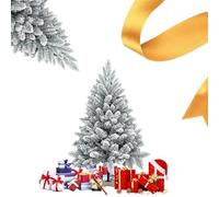 HENGMEI Lena Sapin de Noël artificiel en PVC avec support en métal Hauteur 150 cm Environ 450 pointes Décoration de Noël Vert avec flocons de neige