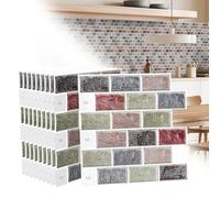 HENGMEI Lot de 10 feuilles d'autocollants pour carrelage de cuisine - Type M - 3D - Pour carrelage de salle de bain