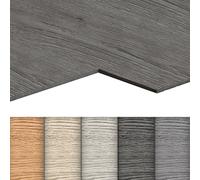 HENGMEI Lot de 18 revêtements de sol en PVC autocollants en grain de bois, imperméables, dalles découpables, pour chambre à coucher, cuisine, salon, 2,51 m², modèle B