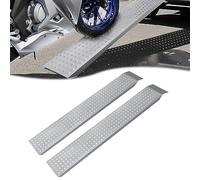 HENGMEI Lot de 2 rampes d'accès - Charge maximale : 400 kg - En acier galvanisé - Rampe de trottoir - Rampe de fauteuil roulant - Rampe de chargement pour voiture, remorque, escalier, vélo - Argenté -