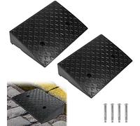 HENGMEI Lot de 2 rampes d'accès - En caoutchouc - Portable - Pour voiture, moto, fauteuil roulant, déambulateur - Noir