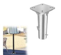 HENGMEI Lot de 2 supports de parasol universels en métal - Support de parasol - Ancrage au sol - Support de parasol déporté - Support de parasol pour parasol - Argenté