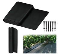 HENGMEI Lot de 2 x 10 m de tissu anti-mauvaises herbes perméable à l'eau pour le jardin, protection UV - Dalles de jardin, indéchirables, 100 g/m²