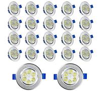 HENGMEI Lot de 20 LED Spot Encastrable Encastré 3W Spots de Plafond Plafonniers, Blanc froid