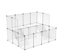 HENGMEI Lot de 26 enclos grillagés pour lapins, cochons d'Inde, petits animaux, chiots, lapins - Transparent - 143 x 108 x 93 cm