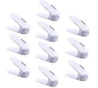 HENGMEI Lot de 30 Support à Chaussures Réglables Empiler Les Chaussures Economie d'Espace à Chaussures Organiseur de Chaussures Plastique, Blanc