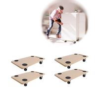 HENGMEI Lot de 4 roulettes de transport pour planche à roulettes - Charge maximale : 200 kg par plateforme - Avec roulettes à 360° - Peut être accroché au mur - Pour déménagement et transport de