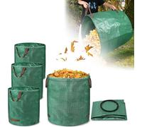 HENGMEI Lot de 4 sacs poubelle de jardin, 500 l, auto-portants, pour déchets de jardin, tissu en polypropylène, robuste, 150 g/m², vert