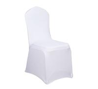 HENGMEI Lot de 50 Housse de Chaise Extensible Ruban Stretch Couverture de Chaise pour de Mariage Décoration, Banquet,Cérémonie, Blanc