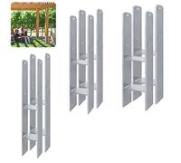 HENGMEI Lot de 6 supports de poteaux en H - En version galvanisée à chaud - Douille de sol - Ancrage de poteau - Épaisseur du matériau : 5 mm, 91 x 600 mm
