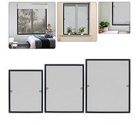 HENGMEI Moustiquaire pour fenêtre, Moustiquaire en aluminium, Pas de perçage nécessaire, À suspendre, Protection contre les insectes, Découpable, pour maison, école, garage (120x140 cm, Anthracite)