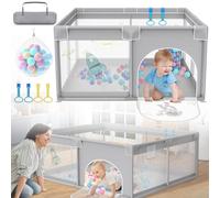 HENGMEI Parc pour bébé - 127 x 127 cm - Centre d'activités avec base antidérapante - Filet respirant - Aire de jeux de sécurité - 127 x 127 cm - Astronautes
