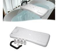 HENGMEI Planche de Bain pour Baignoire, Planche de Bain Aide à L'accès à la Baignoire, Siège Réglable en Plastique Bath pour Baignoire avec Porte-Savon et Poignée, Poignée Noire