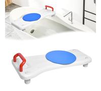HENGMEI Planche de Bain pour Baignoire, Planche de Bain Aide à L'accès à, Siège Réglable en Plastique Bath pour Baignoire avec Porte-Savon et Poignée, Siège Pivotant à 360º, Poignée Rouge