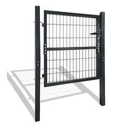 HENGMEI Porte de jardin - Porte de jardin - Double porte avec serrure - Portail de clôture, porte de clôture, porte de jardin (100 x 100 cm), anthracite