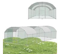 HENGMEI Poulailler enclos en acier galvanisé - Cage à poulet - Pour poules, petits animaux, volailles et lapins - 3 x 8 x 2 m - Dôme Roof