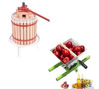 HENGMEI Presse à Fruits et à vin 18L Pressoir à Baies Fruit jus Manuel Presse mécanique Inclus et Broyeur à Fruits 7l pour la préparation de Moût
