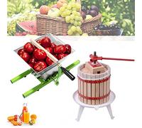HENGMEI Presse-fruits 12 l - En chêne - Presse-agrumes - Presse-maïs - Avec moulin à fruits de 7 l - Moulin à maïs - Pour fruits