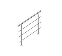 HENGMEI Rampe d'escalier Main courante murale Garde-corps en acier inoxydable Baguettes terrasse Kit Escaliers 160cm 3 poteaux