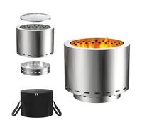 HENGMEI Réchaud de camping - Brasero d'extérieur - Carburateur à bois - En acier inoxydable - Sans fumée - Cheminée de table avec sac de rangement - Poêle à bois de camping (type D)