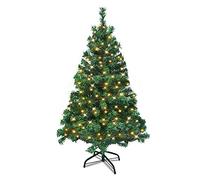 HENGMEI Sapin de Noël Artificiel avec éclairage - 150 cm - en PVC - Vert - avec Pied - Environ 220 Pointes Lena pour décoration de Noël