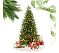 HENGMEI Sapin de Noël artificiel avec guirlandes lumineuses, 225 cm, 1150 PVC PE, pointes de branches, sapin décoratif de Noël avec support en bois (vert, avec éclairage)