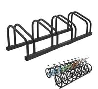 HENGMEI Support de vélo pour 4 vélos - En acier - Espacement des roues de 30 à 65 mm de large - Parking à repasser - Montage mural - Noir