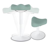 HENGMEI Tabouret ergonomique pivotant à 360° - Avec effet oscillant - Hauteur réglable de 47 à 65 cm - Triangles - Vert