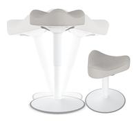 HENGMEI Tabouret ergonomique pivotant à 360° - Avec effet oscillant - Hauteur réglable de 47 à 65 cm - Triangles - Gris clair