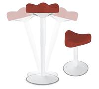 HENGMEI Tabouret ergonomique pivotant à 360° - Avec effet oscillant - Hauteur réglable de 57 à 82 cm - Triangles - Orange