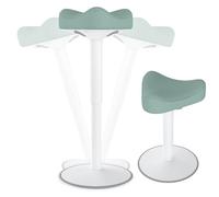 HENGMEI Tabouret ergonomique pivotant à 360 ° - Avec effet oscillant - Hauteur réglable de 57 à 82 cm - Triangles - Vert