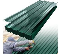 HENGMEI Tôle trapézoïdale en métal - 36 plaques de toit de 21 m² - Plaques ondulées trapézoïdales - 129 cm x 45 cm - Feuille galvanisée pour roof Building Garages, Greenhouses, Kennels, Vert