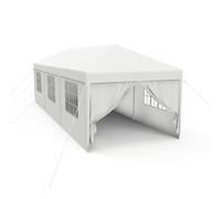 HENGMEI Tonnelle de jardin avec parois latérales - Protection solaire - Protection UV - Pour jardin, fête, mariage, pique-nique - 3 x 3 m, 3 x 6 m, 3 x 9 m - Blanc - 3 x 9 m