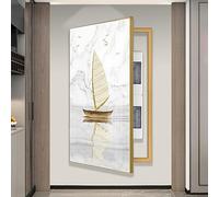 Hengqiyuan Coffret Électrique Compteurs Couverture Boîte De Distribution Compteur Flip Tableau Électrique Peinture Compteurs Masquer Peintures Décoration,A (Gold),50 * 70cm
