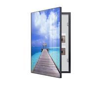 Hengqiyuan Couvercle de Panneau Électrique Décoratif - Hide Meter - Couvercle de Panneau Électrique Mural Disponibles - Idéal pour Votre Maison,B(Black),50×70cm