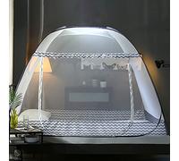 Hengqiyuan Moustiquaire de Lit Pliable, Portable de Voyage Moustiquaire, Porte Simple Camping Mosquito Rideau, Dôme à Installation Facile,Gris,150×200×150cm