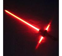 Hengqiyuan Sabre Laser Star Wars Replique, Sabre Laser Star Wars Lumineux Et Sonore - Enfants Adultes Cadeau Jouet - PoignéE en MéTal Chargement USB Et Amovible,Rouge,Silver Handle