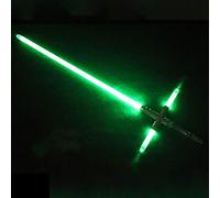 Hengqiyuan Sabre Laser Star Wars Replique, Sabre Laser Star Wars Lumineux Et Sonore - Enfants Adultes Cadeau Jouet - PoignéE en MéTal Chargement USB Et Amovible,Vert,Silver Handle