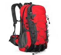 Hengqiyuan Sac à Dos étanche 40L Randonnée Hommes Femmes Voyage Sac à Dos Léger Trekking Sacs à Dos, Sac à Dos ExtéRieur pour Voyage, Camping, Escalade, Cyclisme,Rouge
