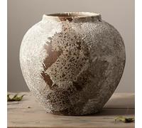 Hengqiyuan Vase Rustique Céramique Style 24Cm Haut Ferme Décoration D'intérieur Haute Poser Sol Vase Terre Cuite pour Salon, Table, Étagères, Cheminée, Décoration Style Ferme