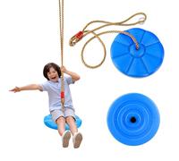 Hengrongshen Balancoire Exterieur, Balancoire Enfant avec Corde Escalade pour Enfant et Adulte, Siege Balancoire Charge Max 150kg, Balancoire de Disque pour Intérieure et Extérieure (Bleu)