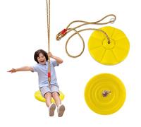 Hengrongshen Balancoire Exterieur, Balancoire Enfant avec Corde Escalade pour Enfant et Adulte, Siege Balancoire Charge Max 150kg, Balancoire de Disque pour Intérieure et Extérieure (Jaune)