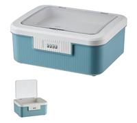 Hengrongshen Boîte à pharmacie verrouillable à 2 couches de 9L - Boîte de rangement avec serrure à combinaison - avec compartiment accessible sans code pour médicaments, bonbons, objets de valeur