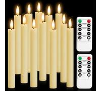 Hengrongshen Chandelle Led, 12 Pièces 25 CM Bougies Bâton LED Longues & Fines avec Fonction Minuterie & Scintillement, Bougie Chandelier LED avec Télécommande pour Décoration Halloween, Intérieure
